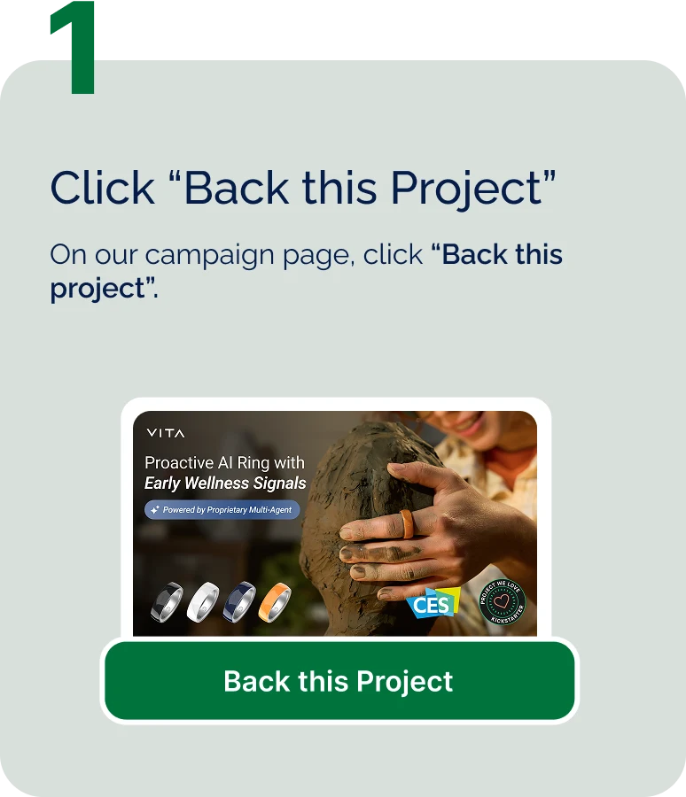 Step 1: Click Back this Project - On our campaign page, click Back this project